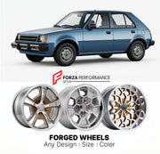 CUSTOM CLASSIC VINTAGE RESTOMOD RETRO OLD SCHOOL FORGED WHEELS RIMS for PLYMOUTH COLT 1983 - 1990