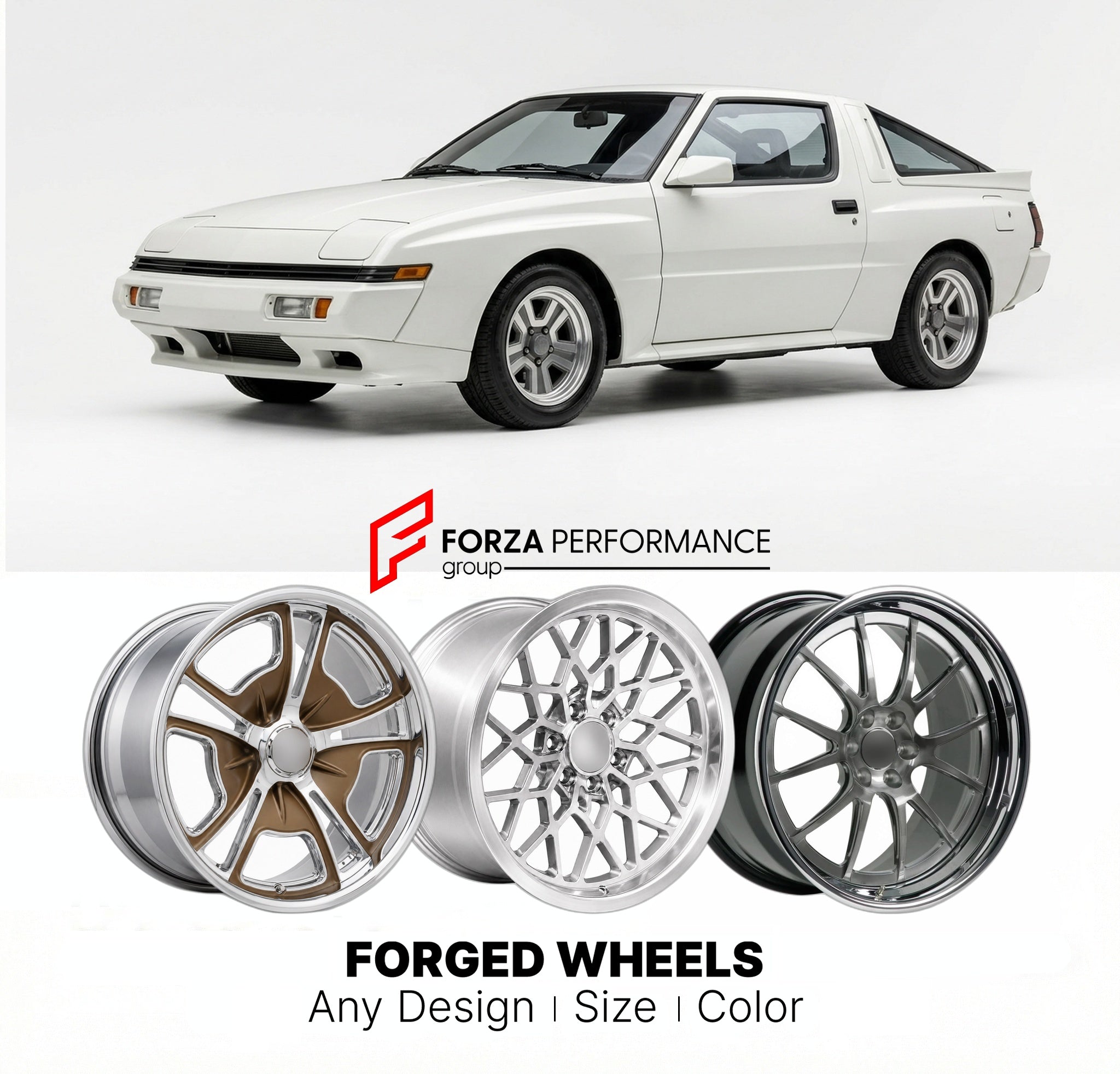 CUSTOM CLASSIC VINTAGE RESTOMOD RETRO OLD SCHOOL FORGED WHEELS RIMS for PLYMOUTH CONQUEST 1987 - 1989