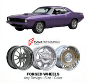 CUSTOM CLASSIC VINTAGE RESTOMOD RETRO OLD SCHOOL FORGED WHEELS RIMS for PLYMOUTH CUDA 340 1970 - 1974