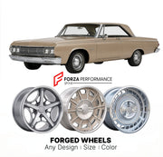 CUSTOM CLASSIC VINTAGE RESTOMOD RETRO OLD SCHOOL FORGED WHEELS RIMS for PLYMOUTH FURY 1962 - 1964