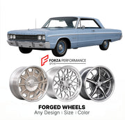 CUSTOM CLASSIC VINTAGE RESTOMOD RETRO OLD SCHOOL FORGED WHEELS RIMS for PLYMOUTH FURY III 1965 - 1968