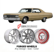 CUSTOM CLASSIC VINTAGE RESTOMOD RETRO OLD SCHOOL FORGED WHEELS RIMS for PLYMOUTH FURY III 1969 - 1973