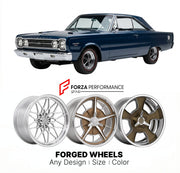CUSTOM CLASSIC VINTAGE RESTOMOD RETRO OLD SCHOOL FORGED WHEELS RIMS for PLYMOUTH GTX 1967 - 1971