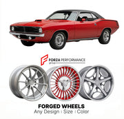 CUSTOM CLASSIC VINTAGE RESTOMOD RETRO OLD SCHOOL FORGED WHEELS RIMS for PLYMOUTH HEMI CUDA 1970 - 1971