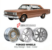 CUSTOM CLASSIC VINTAGE RESTOMOD RETRO OLD SCHOOL FORGED WHEELS RIMS for PLYMOUTH INTERMEDIATES 426 HEMI 1966 - 1971