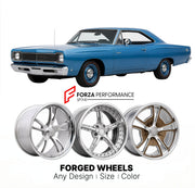 CUSTOM CLASSIC VINTAGE RESTOMOD RETRO OLD SCHOOL FORGED WHEELS RIMS for PLYMOUTH SATELLITE 1968 - 1970
