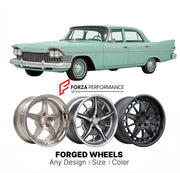 CUSTOM CLASSIC VINTAGE RESTOMOD RETRO OLD SCHOOL FORGED WHEELS RIMS for PLYMOUTH SAVOY 1958 - 1960
