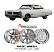 CUSTOM CLASSIC VINTAGE RESTOMOD RETRO OLD SCHOOL FORGED WHEELS RIMS for PONTIAC 2+2 1964 - 1967