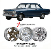 CUSTOM CLASSIC VINTAGE RESTOMOD RETRO OLD SCHOOL FORGED WHEELS RIMS for PONTIAC ACADIAN 1962 - 1971