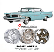 CUSTOM CLASSIC VINTAGE RESTOMOD RETRO OLD SCHOOL FORGED WHEELS RIMS for PONTIAC BONNEVILLE 1958 - 1960