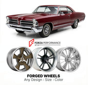 CUSTOM CLASSIC VINTAGE RESTOMOD RETRO OLD SCHOOL FORGED WHEELS RIMS for PONTIAC BONNEVILLE 1965 - 1970