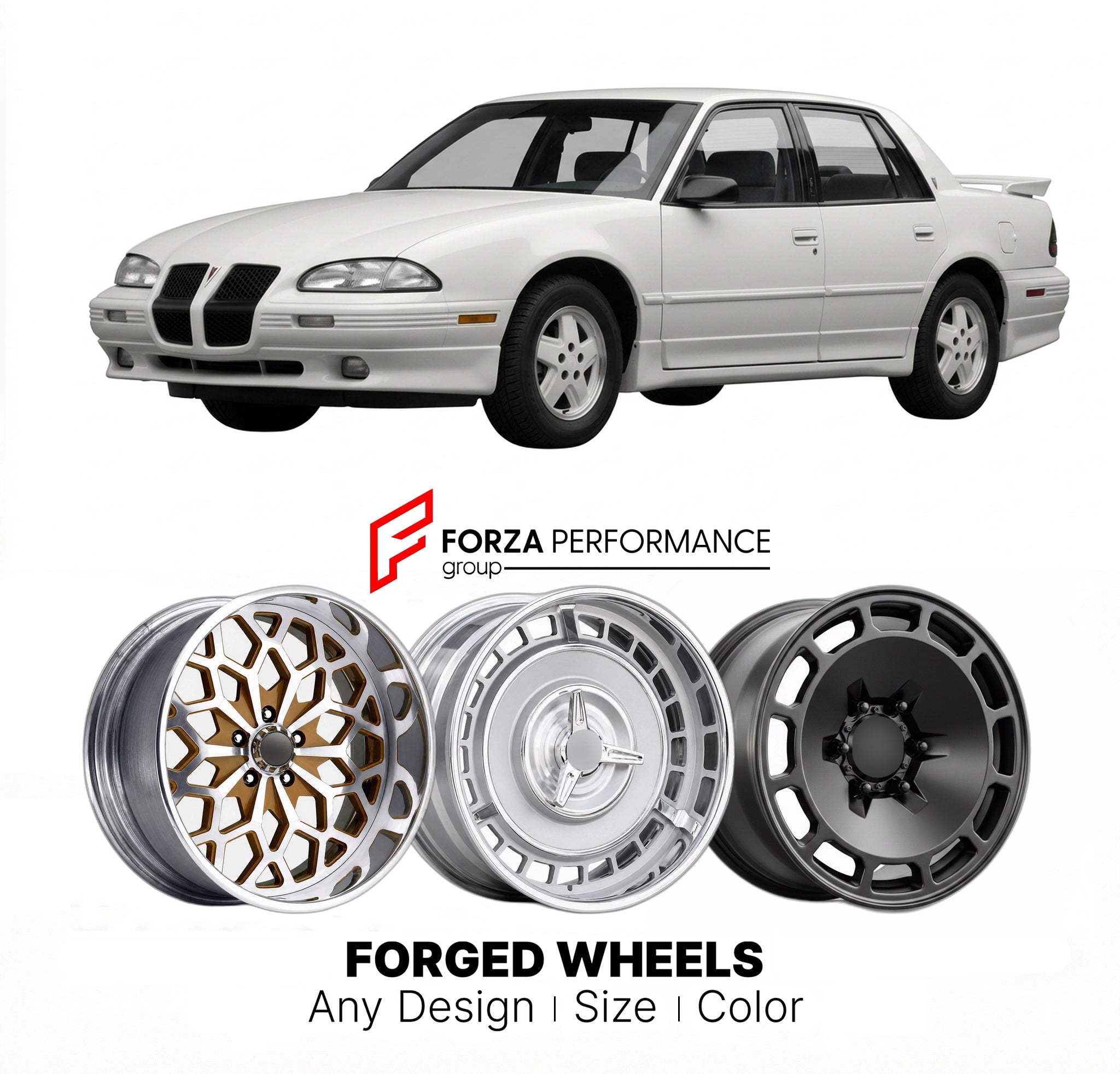 CUSTOM CLASSIC VINTAGE RESTOMOD RETRO OLD SCHOOL FORGED WHEELS RIMS for PONTIAC BONNEVILLE SSE 1984 - 1986