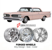 CUSTOM CLASSIC VINTAGE RESTOMOD RETRO OLD SCHOOL FORGED WHEELS RIMS for PONTIAC CATALINA 1959 - 1960