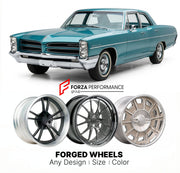 CUSTOM CLASSIC VINTAGE RESTOMOD RETRO OLD SCHOOL FORGED WHEELS RIMS for PONTIAC CATALINA 1965 - 1970