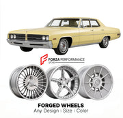 CUSTOM CLASSIC VINTAGE RESTOMOD RETRO OLD SCHOOL FORGED WHEELS RIMS for PONTIAC CATALINA 1971 - 1976
