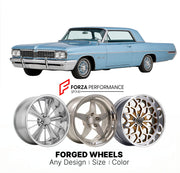 CUSTOM CLASSIC VINTAGE RESTOMOD RETRO OLD SCHOOL FORGED WHEELS RIMS for PONTIAC CATALINA STAR CHIEF 1961 - 1964