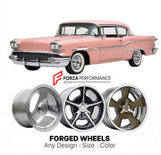 CUSTOM CLASSIC VINTAGE RESTOMOD RETRO OLD SCHOOL FORGED WHEELS RIMS for PONTIAC CHIEFTAIN 1958 - 1958
