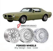 CUSTOM CLASSIC VINTAGE RESTOMOD RETRO OLD SCHOOL FORGED WHEELS RIMS for PONTIAC FIREBIRD 1970 - 1981