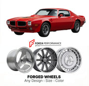 CUSTOM CLASSIC VINTAGE RESTOMOD RETRO OLD SCHOOL FORGED WHEELS RIMS for PONTIAC FIREBIRD TRANS AM SD-455 1973 - 1974