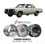 CUSTOM CLASSIC VINTAGE RESTOMOD RETRO OLD SCHOOL FORGED WHEELS RIMS for PONTIAC GTO 1964 - 1967