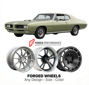 CUSTOM CLASSIC VINTAGE RESTOMOD RETRO OLD SCHOOL FORGED WHEELS RIMS for PONTIAC GTO 1968 - 1972