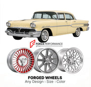 CUSTOM CLASSIC VINTAGE RESTOMOD RETRO OLD SCHOOL FORGED WHEELS RIMS for PONTIAC STAR CHIEF 1958 - 1966