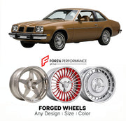 CUSTOM CLASSIC VINTAGE RESTOMOD RETRO OLD SCHOOL FORGED WHEELS RIMS for PONTIAC SUNBIRD 1975 - 1980