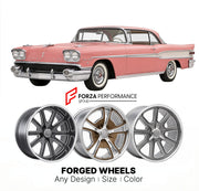 CUSTOM CLASSIC VINTAGE RESTOMOD RETRO OLD SCHOOL FORGED WHEELS RIMS for PONTIAC SUPER CHIEF 1958 - 1970