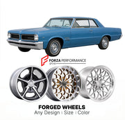 CUSTOM CLASSIC VINTAGE RESTOMOD RETRO OLD SCHOOL FORGED WHEELS RIMS for PONTIAC TEMPEST 1964 - 1967