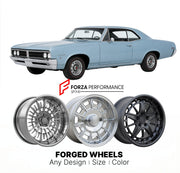 CUSTOM CLASSIC VINTAGE RESTOMOD RETRO OLD SCHOOL FORGED WHEELS RIMS for PONTIAC TEMPEST 1968 - 1970
