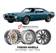CUSTOM CLASSIC VINTAGE RESTOMOD RETRO OLD SCHOOL FORGED WHEELS RIMS for PONTIAC TRANS AM 1970 - 1979