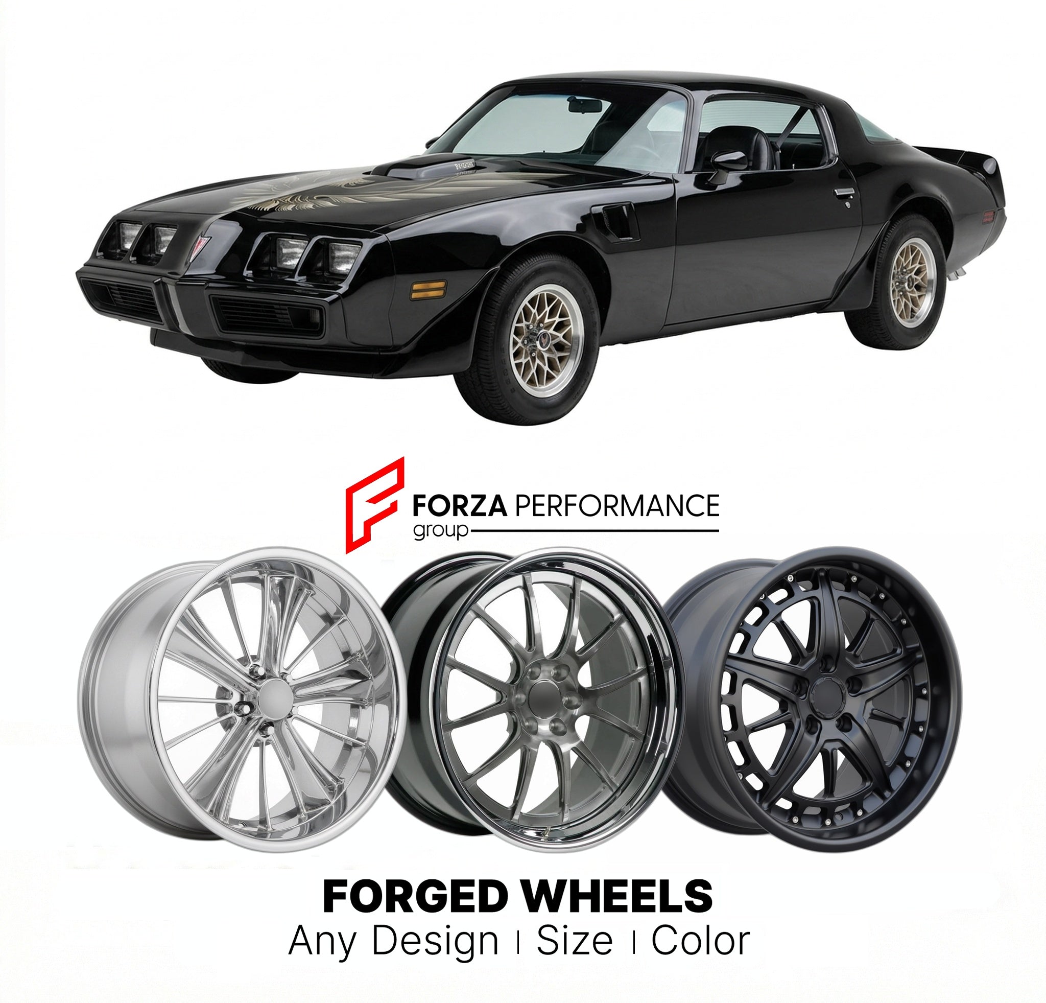 CUSTOM CLASSIC VINTAGE RESTOMOD RETRO OLD SCHOOL FORGED WHEELS RIMS for PONTIAC TRANS AM WS6 1980 - 1981