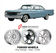 CUSTOM CLASSIC VINTAGE RESTOMOD RETRO OLD SCHOOL FORGED WHEELS RIMS for PONTIAC VENTURA 1960 - 1977