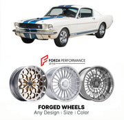 CUSTOM CLASSIC VINTAGE RESTOMOD RETRO OLD SCHOOL FORGED WHEELS RIMS for SHELBY GT350 1965 - 1966