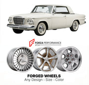 CUSTOM CLASSIC VINTAGE RESTOMOD RETRO OLD SCHOOL FORGED WHEELS RIMS for STUDEBAKER DAYTONA 1962 - 1964