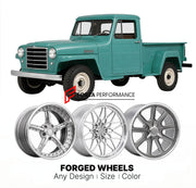 CUSTOM CLASSIC VINTAGE RESTOMOD RETRO OLD SCHOOL FORGED WHEELS RIMS for WILLYS TRUCK 1958 - 1965