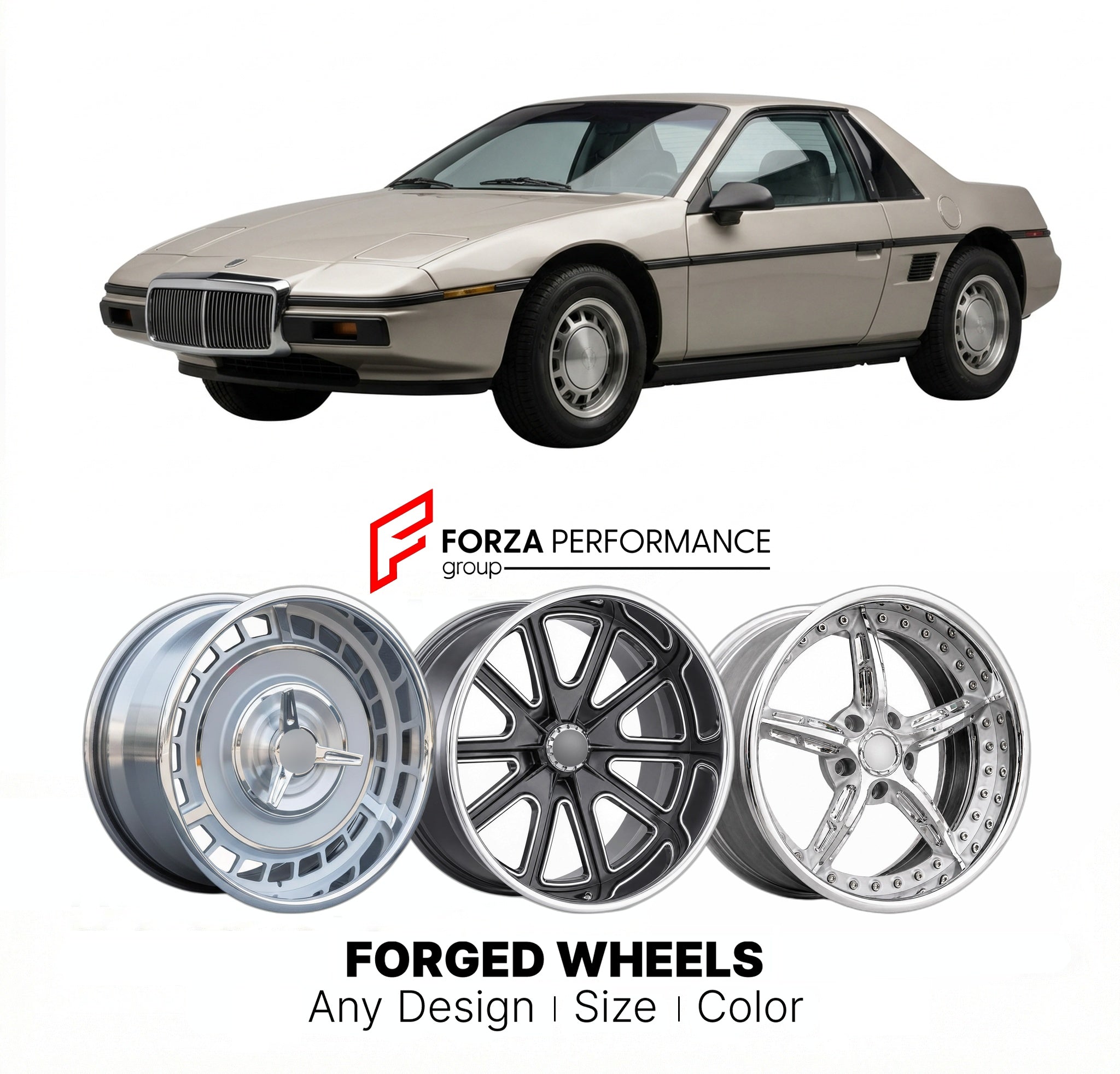 CUSTOM CLASSIC VINTAGE RESTOMOD RETRO OLD SCHOOL FORGED WHEELS RIMS for ZIMMER QUICKSILVER 1978 - 1988