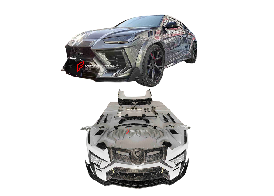 Buy Now DRY CARBON FIBER WIDE BODY KIT WITH EXHAUST CATBACK SYSTEM for LAMBORGHINI URUS SUV 2018 - 2022 and upgrade car parts from SIR Tuning at the Best Price. Headlights, Tail lights, Bodykits, Navigations, body kit and more - Fast & Free Shipping within Europe, US & Worldwide.