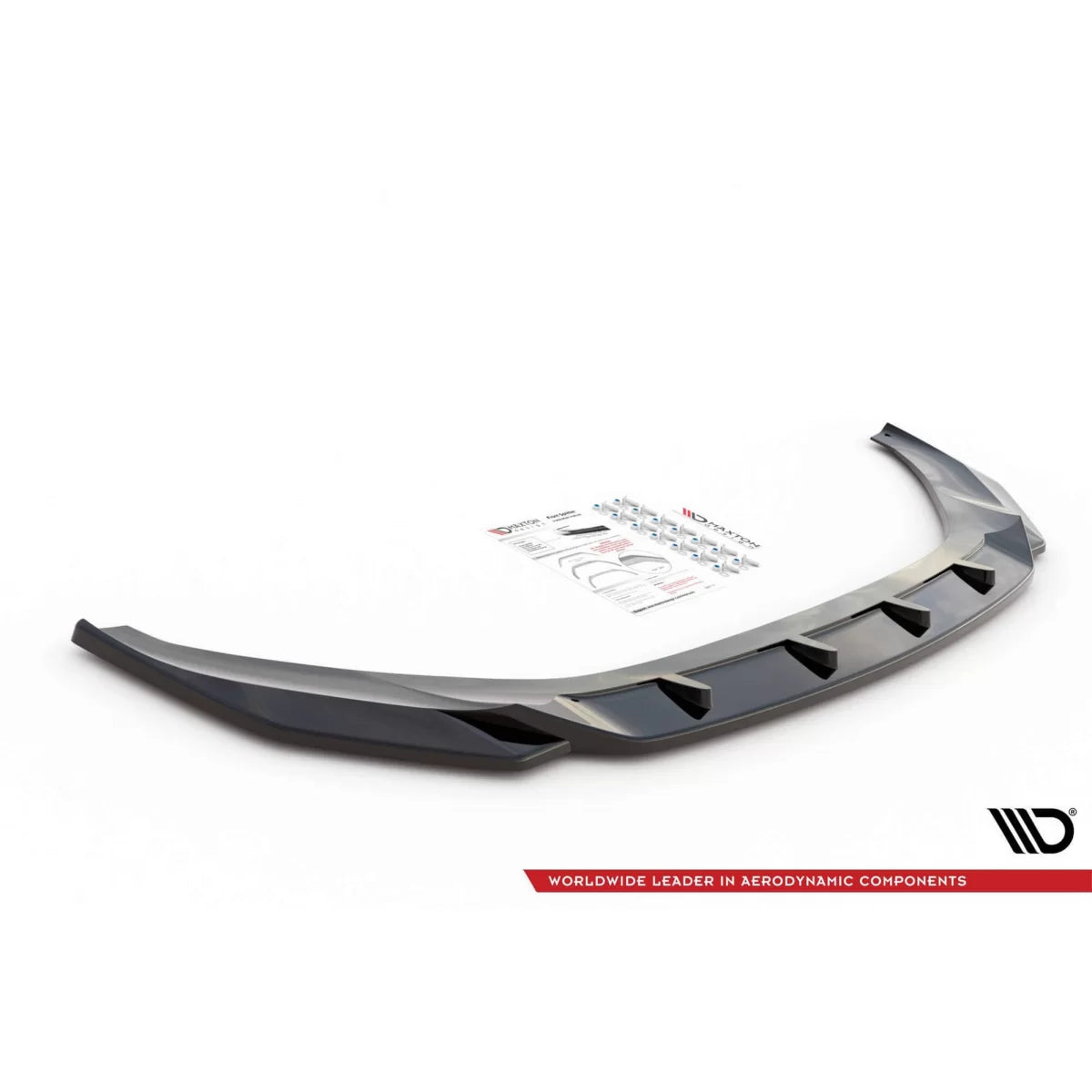Maxton Design version 1 spoiler suitable for standard front bumper of Audi A7 C8 after 2018, black lacquer – product image 1