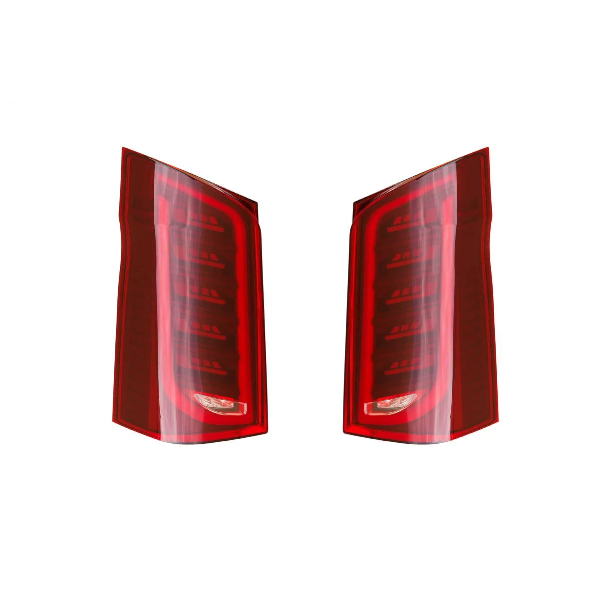 Maybach style LED tail light tuning kit suitable for Mercedes V-Class W447 2014-2024 with red base, left and right – product 