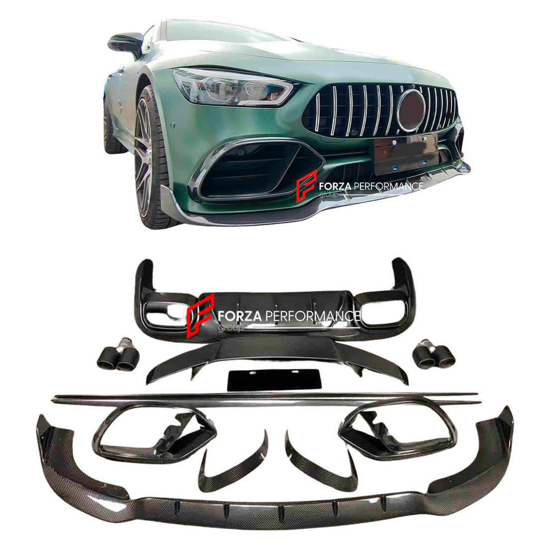Buy Now CARBON BODY KIT for MERCEDES BENZ AMG GT4 X290 GT43 GT53 2018+ and upgrade car parts from SIR Tuning at the Best Price. Headlights, Tail lights, Bodykits, Navigations, Carbon body kit and more - Fast & Free Shipping within Europe, US & Worldwide.