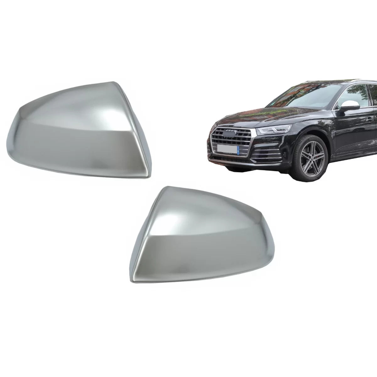 Mirror Covers suitable for Audi Q7 4M (2015-2019) Q5 (2017-2020) Extinction Aluminium Plated Complete Housing With Side Assis