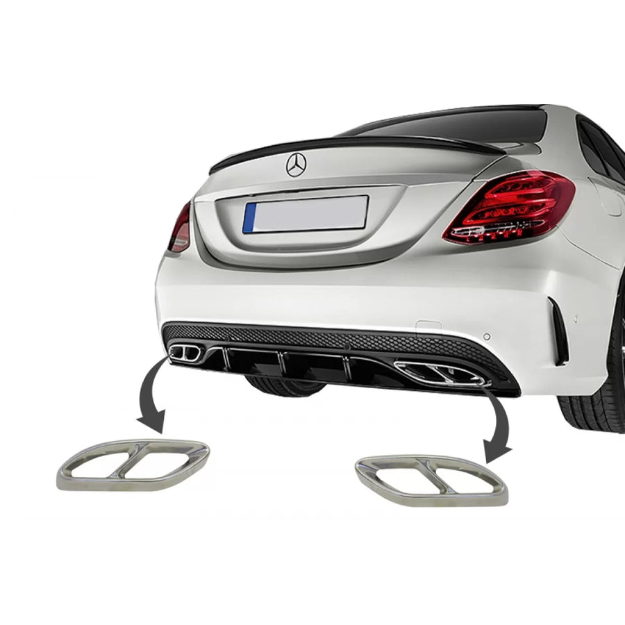 Muffler Tips suitable for Mercedes C-Class W205 S65 E65 GLE W166 X166 GLC W253 Sport Design – product image 1