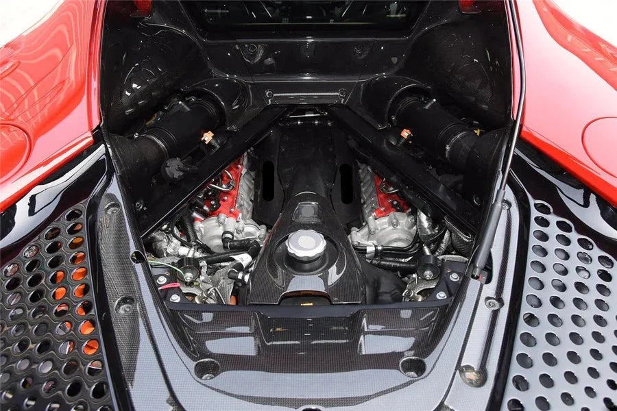 DRY CARBON AUTOCLAVE ENGINE INTERIOR FOR FERRARI SF90 STRADALE | OEM STYLE