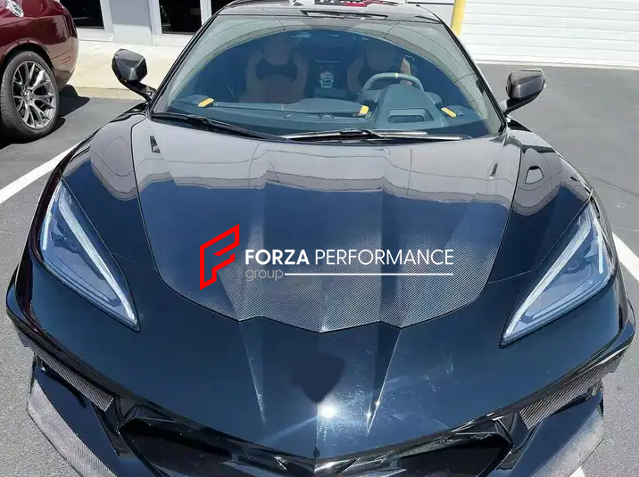 CARBON FIBER HOOD FOR CHEVROLET CORVETTE C8 2020+ | OEM STYLE