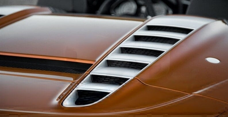 CARBON FIBER REAR ENGINE HOOD VENTS for AUDI R8 V8 V10 Coupe Spyder 2008 - 2015 | OEM STYLE
