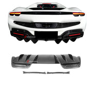DRY CARBON REPLACEMENT REAR DIFFUSER for FERRARI 296 GTS GTB