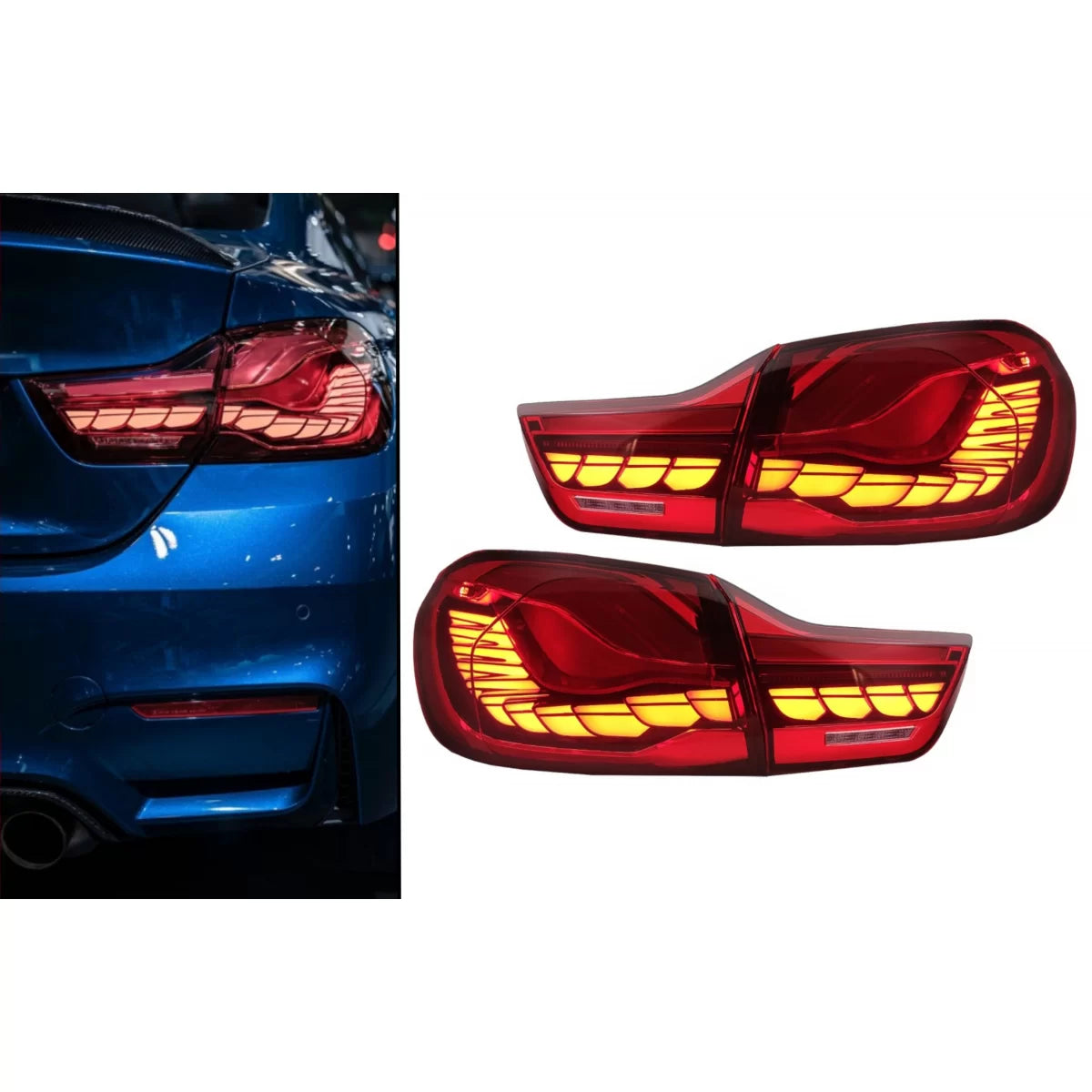 OLED Taillights suitable for BMW 4 Series F32 F33 F36 M4 F82 F83 (2013-03.2019) Red Clear with Dynamic Sequential Turning Lig
