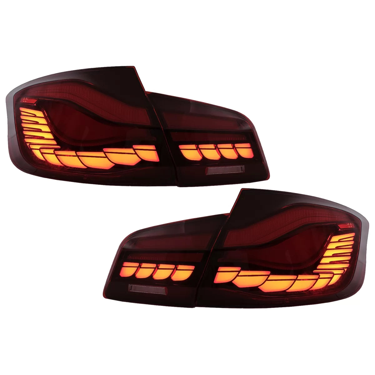 OLED Taillights suitable for BMW 5 Series F10 (2011-2017) Red Clear with Dynamic Sequential Turning Light – product image 1