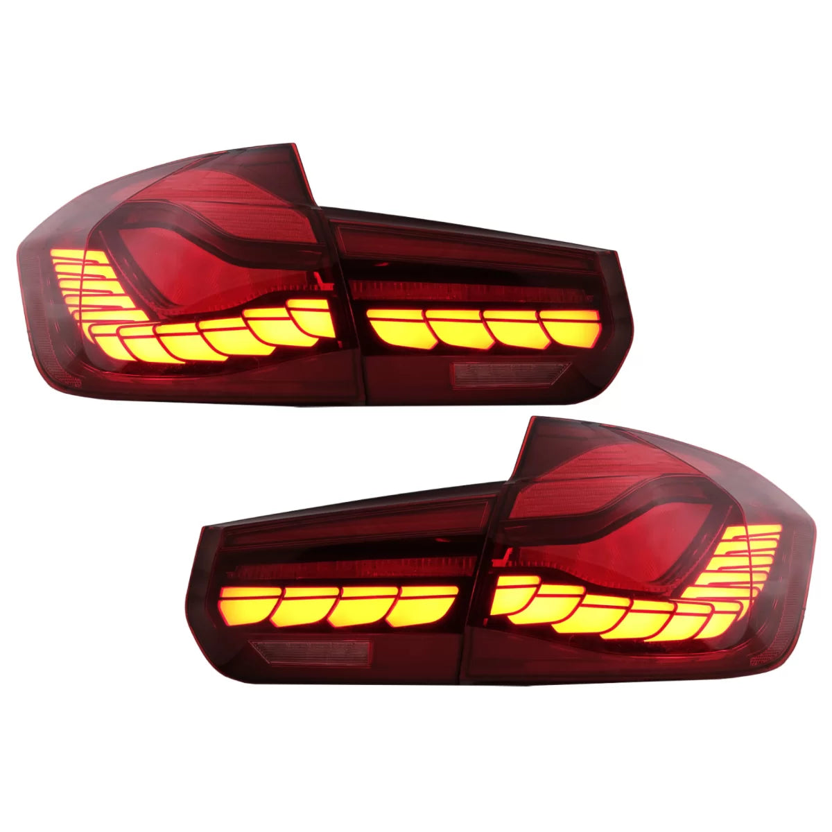 OLED Taillights Conversion to M4 Design suitable for BMW 3 Series F30 Pre LCI & LCI (2011-2019) F35 F80 Red Clear with Dynami
